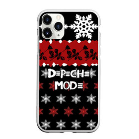 Чехол для iPhone 11 Pro матовый с принтом Праздничный Depeche Mode , Силикон |  | Тематика изображения на принте: depeche mode | вестник моды | депеш мод | дэйв гаан | мартин гор | новогодний | новый год | рождество | роза | снежинки | энди флетчер
