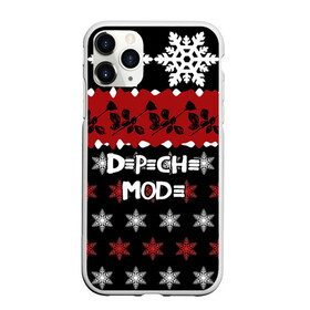 Чехол для iPhone 11 Pro Max матовый с принтом Праздничный Depeche Mode , Силикон |  | Тематика изображения на принте: depeche mode | вестник моды | депеш мод | дэйв гаан | мартин гор | новогодний | новый год | рождество | роза | снежинки | энди флетчер