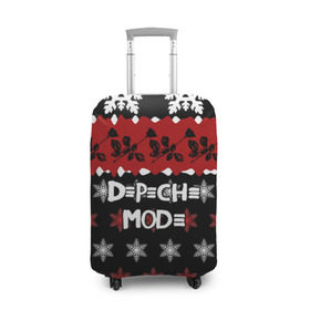 Чехол для чемодана 3D с принтом Праздничный Depeche Mode , 86% полиэфир, 14% спандекс | двустороннее нанесение принта, прорези для ручек и колес | depeche mode | вестник моды | депеш мод | дэйв гаан | мартин гор | новогодний | новый год | рождество | роза | снежинки | энди флетчер