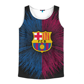 Мужская майка 3D с принтом FC Barca 2018 Creative uniform , 100% полиэстер | круглая горловина, приталенный силуэт, длина до линии бедра. Пройма и горловина окантованы тонкой бейкой | Тематика изображения на принте: fc | fc barcelona | fcb | барселона | спорт | спортивные | фк | футбол | футбольный клуб