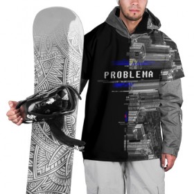 Накидка на куртку 3D с принтом Problema , 100% полиэстер |  | Тематика изображения на принте: city | problem | город | надписи | помехи | проблема | шум