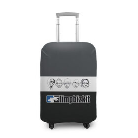Чехол для чемодана 3D с принтом Limp Bizkit , 86% полиэфир, 14% спандекс | двустороннее нанесение принта, прорези для ручек и колес | 