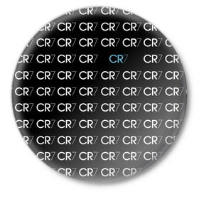Значок с принтом Ronaldo CR7 ,  металл | круглая форма, металлическая застежка в виде булавки | fc | real madrid | реал мадрид | спорт | спортивные | фк | футбол | футбольный клуб