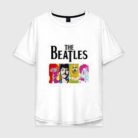 Мужская футболка хлопок Oversize с принтом The Beatles , 100% хлопок | свободный крой, круглый ворот, “спинка” длиннее передней части | битлз | джон леннон | джордж харрисон | пол маккартни | ринго старр
