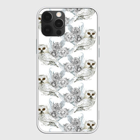 Чехол для iPhone 12 Pro с принтом Owl with roses , силикон | область печати: задняя сторона чехла, без боковых панелей | flowers | owl | owls | roses | розы | сова | совы | цветы