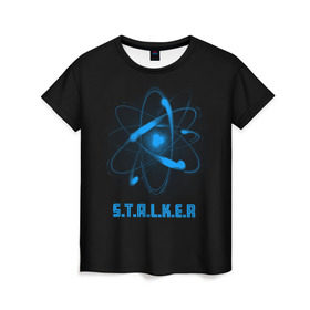 Женская футболка 3D с принтом Сталкер , 100% полиэфир ( синтетическое хлопкоподобное полотно) | прямой крой, круглый вырез горловины, длина до линии бедер | game | stalker | игры | сталкер