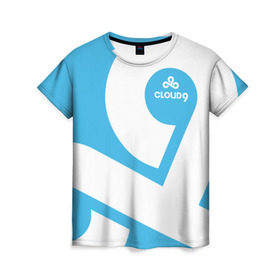 Женская футболка 3D с принтом cs:go - Cloud 9 (2018 Style) , 100% полиэфир ( синтетическое хлопкоподобное полотно) | прямой крой, круглый вырез горловины, длина до линии бедер | 0x000000123 | 9 | cloud9 | csgo | клауд | кс го