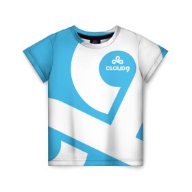 Детская футболка 3D с принтом cs:go - Cloud 9 (2018 Style) , 100% гипоаллергенный полиэфир | прямой крой, круглый вырез горловины, длина до линии бедер, чуть спущенное плечо, ткань немного тянется | 0x000000123 | 9 | cloud9 | csgo | клауд | кс го