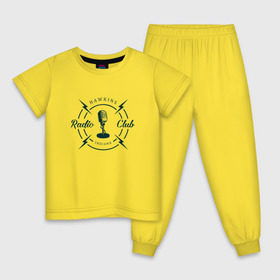 Детская пижама хлопок с принтом Hawkins radio club , 100% хлопок |  брюки и футболка прямого кроя, без карманов, на брюках мягкая резинка на поясе и по низу штанин
 | stranger things | логотип | триллер