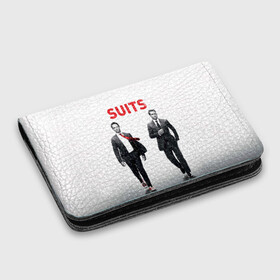 Картхолдер с принтом с принтом Suits , натуральная матовая кожа | размер 7,3 х 10 см; кардхолдер имеет 4 кармана для карт; | suits | форс мажоры