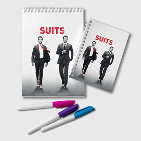 Блокнот с принтом Suits , 100% бумага | 48 листов, плотность листов — 60 г/м2, плотность картонной обложки — 250 г/м2. Листы скреплены удобной пружинной спиралью. Цвет линий — светло-серый
 | Тематика изображения на принте: suits | форс мажоры