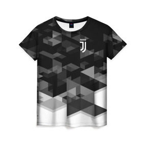 Женская футболка 3D с принтом Juventus 2018 Geometry Sport , 100% полиэфир ( синтетическое хлопкоподобное полотно) | прямой крой, круглый вырез горловины, длина до линии бедер | fc | juventus | спорт | спортивные | фк | футбол | футбольный клуб | ювентус