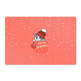 Магнитный плакат 3Х2 с принтом Кошка в кармане , Полимерный материал с магнитным слоем | 6 деталей размером 9*9 см | Тематика изображения на принте: зима | кот | новый год | подарок | рождество