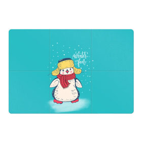 Магнитный плакат 3Х2 с принтом Пингвин в шарфе , Полимерный материал с магнитным слоем | 6 деталей размером 9*9 см | зима | новый год | пингвин | подарок | рождество