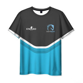 Мужская футболка 3D с принтом Liquid - NitrO Player CS GO , 100% полиэфир | прямой крой, круглый вырез горловины, длина до линии бедер | dota | dota 2 | team | team liquid | дота | киберспорт | логотип | эмблема