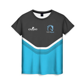 Женская футболка 3D с принтом Liquid - NitrO Player CS GO , 100% полиэфир ( синтетическое хлопкоподобное полотно) | прямой крой, круглый вырез горловины, длина до линии бедер | Тематика изображения на принте: dota | dota 2 | team | team liquid | дота | киберспорт | логотип | эмблема