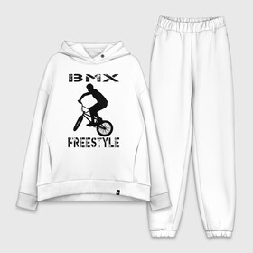 Женский костюм хлопок Oversize с принтом BMX FreeStyle ,  |  | bmx | freestyle | велик | велосипед | трюки | экстрим