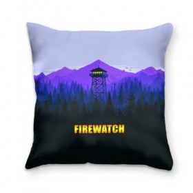 Подушка 3D с принтом Firewatch , наволочка – 100% полиэстер, наполнитель – холлофайбер (легкий наполнитель, не вызывает аллергию). | состоит из подушки и наволочки. Наволочка на молнии, легко снимается для стирки | вышка | закат | лес | пейзаж