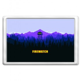 Магнит 45*70 с принтом Firewatch , Пластик | Размер: 78*52 мм; Размер печати: 70*45 | вышка | закат | лес | пейзаж