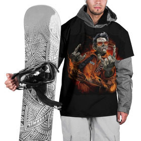 Накидка на куртку 3D с принтом Адский гитарист , 100% полиэстер |  | Тематика изображения на принте: гитара | гитарист | музыка | музыкант