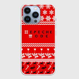 Чехол для iPhone 13 Pro с принтом Праздничный Depeche Mode ,  |  | Тематика изображения на принте: depeche mode | вестник моды | депеш мод | дэйв гаан | мартин гор | новогодний | новый год | праздник | рождество | роза | снежинки | энди флетчер