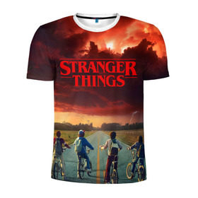 Мужская футболка 3D спортивная с принтом Stranger Things , 100% полиэстер с улучшенными характеристиками | приталенный силуэт, круглая горловина, широкие плечи, сужается к линии бедра | stranger things | очень странные дела