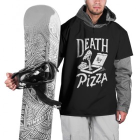 Накидка на куртку 3D с принтом Death By Pizza , 100% полиэстер |  | рука | скелет | умереть от пицы