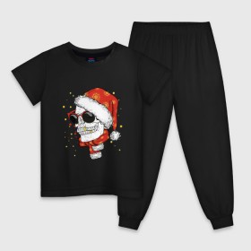 Детская пижама хлопок с принтом Странный Санта , 100% хлопок |  брюки и футболка прямого кроя, без карманов, на брюках мягкая резинка на поясе и по низу штанин
 | 