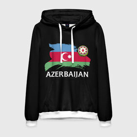 Мужская толстовка 3D с принтом Азербайджан , 100% полиэстер | двухслойный капюшон со шнурком для регулировки, мягкие манжеты на рукавах и по низу толстовки, спереди карман-кенгуру с мягким внутренним слоем. | azerbaijan | azerbaycan | baku | sssr | азербайджан | азербайджанская | азия | айзербайджан | баку | карта | мусульмане | народ | республика | советский союз | ссср | страна | флаг