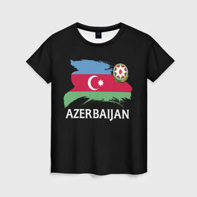 Женская футболка 3D с принтом Азербайджан , 100% полиэфир ( синтетическое хлопкоподобное полотно) | прямой крой, круглый вырез горловины, длина до линии бедер | Тематика изображения на принте: azerbaijan | azerbaycan | baku | sssr | азербайджан | азербайджанская | азия | айзербайджан | баку | карта | мусульмане | народ | республика | советский союз | ссср | страна | флаг