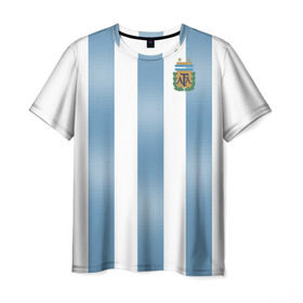 Мужская футболка 3D с принтом Аргентина ЧМ 2018 , 100% полиэфир | прямой крой, круглый вырез горловины, длина до линии бедер | cup | fifa | world | мира | мундиаль | россия | чемпионат