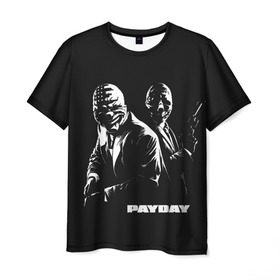 Мужская футболка 3D с принтом Payday , 100% полиэфир | прямой крой, круглый вырез горловины, длина до линии бедер | chains | dallas | heist | hoxton | payday | the heist | wolf | банк | грабители | мафиози | мафия | наемники | ограбление
