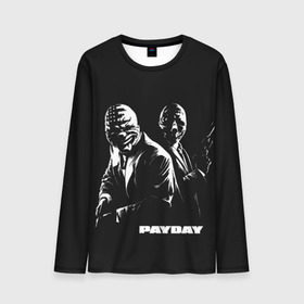 Мужской лонгслив 3D с принтом Payday , 100% полиэстер | длинные рукава, круглый вырез горловины, полуприлегающий силуэт | chains | dallas | heist | hoxton | payday | the heist | wolf | банк | грабители | мафиози | мафия | наемники | ограбление