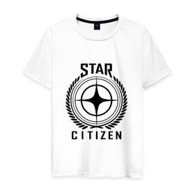 Мужская футболка хлопок с принтом Star Citizen , 100% хлопок | прямой крой, круглый вырез горловины, длина до линии бедер, слегка спущенное плечо. | игра | космический | космос | симулятор