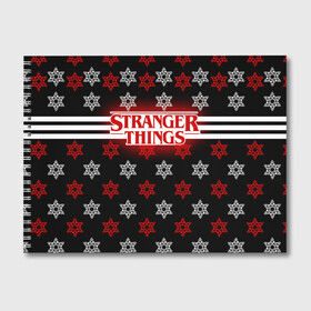 Альбом для рисования с принтом Свитер Stranger Things Dark , 100% бумага
 | матовая бумага, плотность 200 мг. | stranger things | очень странные дела