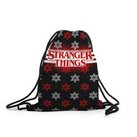 Рюкзак-мешок 3D с принтом Свитер Stranger Things Dark , 100% полиэстер | плотность ткани — 200 г/м2, размер — 35 х 45 см; лямки — толстые шнурки, застежка на шнуровке, без карманов и подкладки | stranger things | очень странные дела