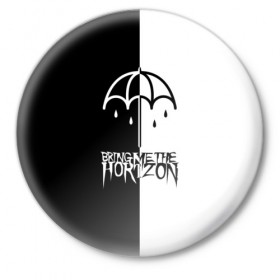 Значок с принтом Bring Me the Horizon ,  металл | круглая форма, металлическая застежка в виде булавки | bmth | bring me the horizon | бмтх | бринг ми зе хоризон | достань для меня горизон