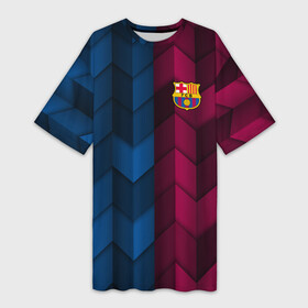 Платье-футболка 3D с принтом FC Barca 2018 Creative uniform ,  |  | Тематика изображения на принте: fc | fc barcelona | fcb | барселона | спорт | спортивные | фк | футбол | футбольный клуб