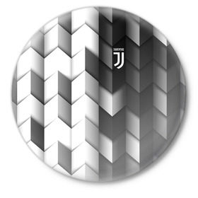 Значок с принтом Juventus 2018 Geometry Sport ,  металл | круглая форма, металлическая застежка в виде булавки | fc | juventus | спорт | спортивные | фк | футбол | футбольный клуб | ювентус