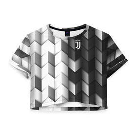 Женская футболка 3D укороченная с принтом Juventus 2018 Geometry Sport , 100% полиэстер | круглая горловина, длина футболки до линии талии, рукава с отворотами | fc | juventus | спорт | спортивные | фк | футбол | футбольный клуб | ювентус