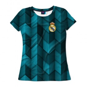 Женская футболка 3D с принтом Real Madrid 2018 Sport , 100% полиэфир ( синтетическое хлопкоподобное полотно) | прямой крой, круглый вырез горловины, длина до линии бедер | 