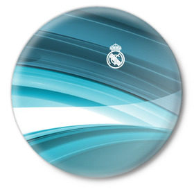 Значок с принтом Real Madrid 2018 Original ,  металл | круглая форма, металлическая застежка в виде булавки | fc | real madrid | реал мадрид | спорт | спортивные | фк | футбол | футбольный клуб