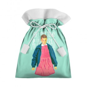 Подарочный 3D мешок с принтом She`s our friend , 100% полиэстер | Размер: 29*39 см | eleven | strange things | stranger things | демогоргон | одиннадцать | странные дела