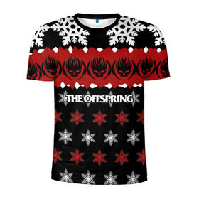 Мужская футболка 3D спортивная с принтом Праздничный The Offspring , 100% полиэстер с улучшенными характеристиками | приталенный силуэт, круглая горловина, широкие плечи, сужается к линии бедра | Тематика изображения на принте: the offspring | офспринг | оффспринг | рок