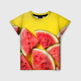Детская футболка 3D с принтом арбуз , 100% гипоаллергенный полиэфир | прямой крой, круглый вырез горловины, длина до линии бедер, чуть спущенное плечо, ткань немного тянется | Тематика изображения на принте: berry | food | fruit | health | rest | summer | vegan | vegetarianism | vitamins | watermelon | арбуз | веган | вегетарианство | витамины | еда | здоровье | лето | отдых | фрукты | ягода