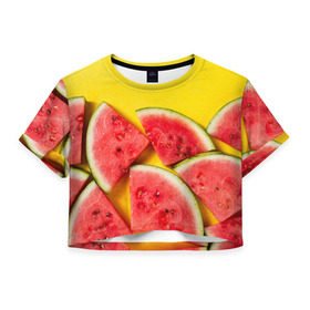 Женская футболка 3D укороченная с принтом арбуз , 100% полиэстер | круглая горловина, длина футболки до линии талии, рукава с отворотами | berry | food | fruit | health | rest | summer | vegan | vegetarianism | vitamins | watermelon | арбуз | веган | вегетарианство | витамины | еда | здоровье | лето | отдых | фрукты | ягода