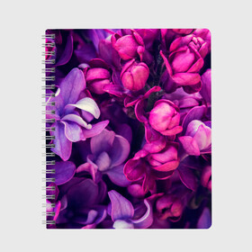 Тетрадь с принтом цветы , 100% бумага | 48 листов, плотность листов — 60 г/м2, плотность картонной обложки — 250 г/м2. Листы скреплены сбоку удобной пружинной спиралью. Уголки страниц и обложки скругленные. Цвет линий — светло-серый
 | botany | bouquet | flowers | fuchsia | leaves | magnolia | peony | pink | vintage | ботаника | букет | винтаж | листья | магнолия | пион | розовый | фуксия | цветы