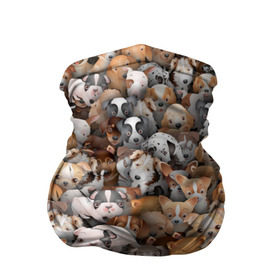 Бандана-труба 3D с принтом Щенки , 100% полиэстер, ткань с особыми свойствами — Activecool | плотность 150‒180 г/м2; хорошо тянется, но сохраняет форму | бультерьер | корги | мопс | паттерн | пес | питбуль | породы | собака | собачка | хаски | щенок