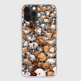 Чехол для iPhone 12 Pro Max с принтом Щенки , Силикон |  | бультерьер | корги | мопс | паттерн | пес | питбуль | породы | собака | собачка | хаски | щенок