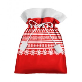 Подарочный 3D мешок с принтом Праздничный Свитер , 100% полиэстер | Размер: 29*39 см | happy new year | елка | линии | новогодние | новый год | свитер | снежинки